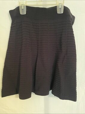 LOFT Black Ribbed Circle Skirt